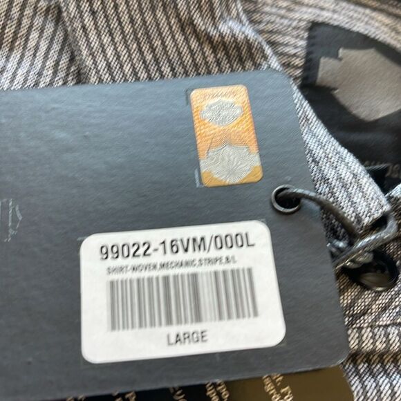 New Harley Davidson Striped Mechanic’s Shirt L - Picture 9 of 9